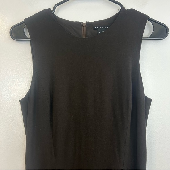 Theory Tillora Wool Blend Brown Sleeveless Fit & Flare Mini  Dress Size 4 - Picture 2 of 10
